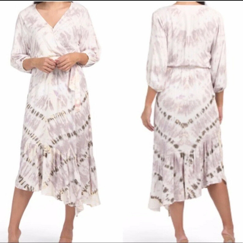 Young fabulous & broke Jillian Vneck tie-dye dress‎